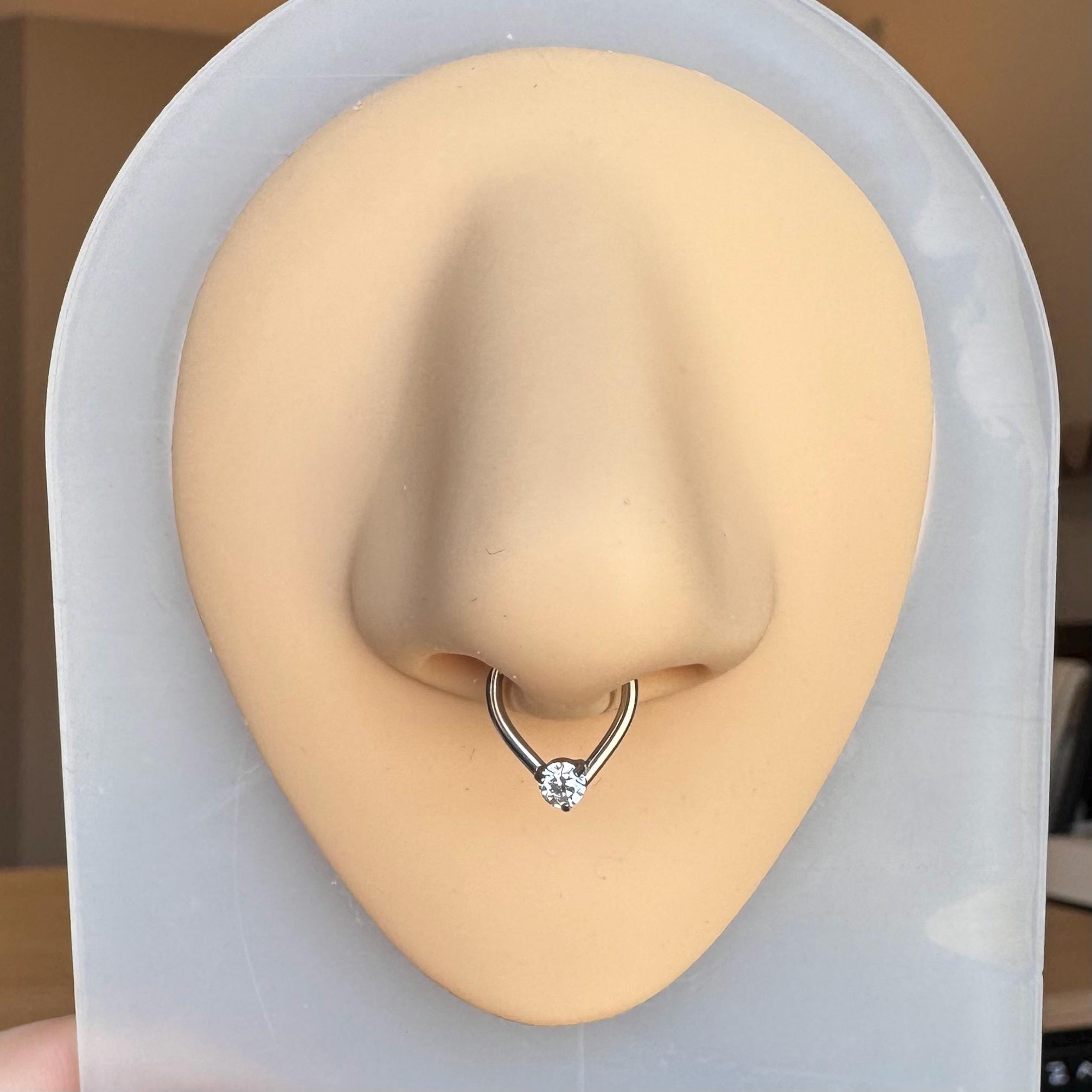 Crystal Tear Septum Ring-Septum Ring-Elara Body Jewelry