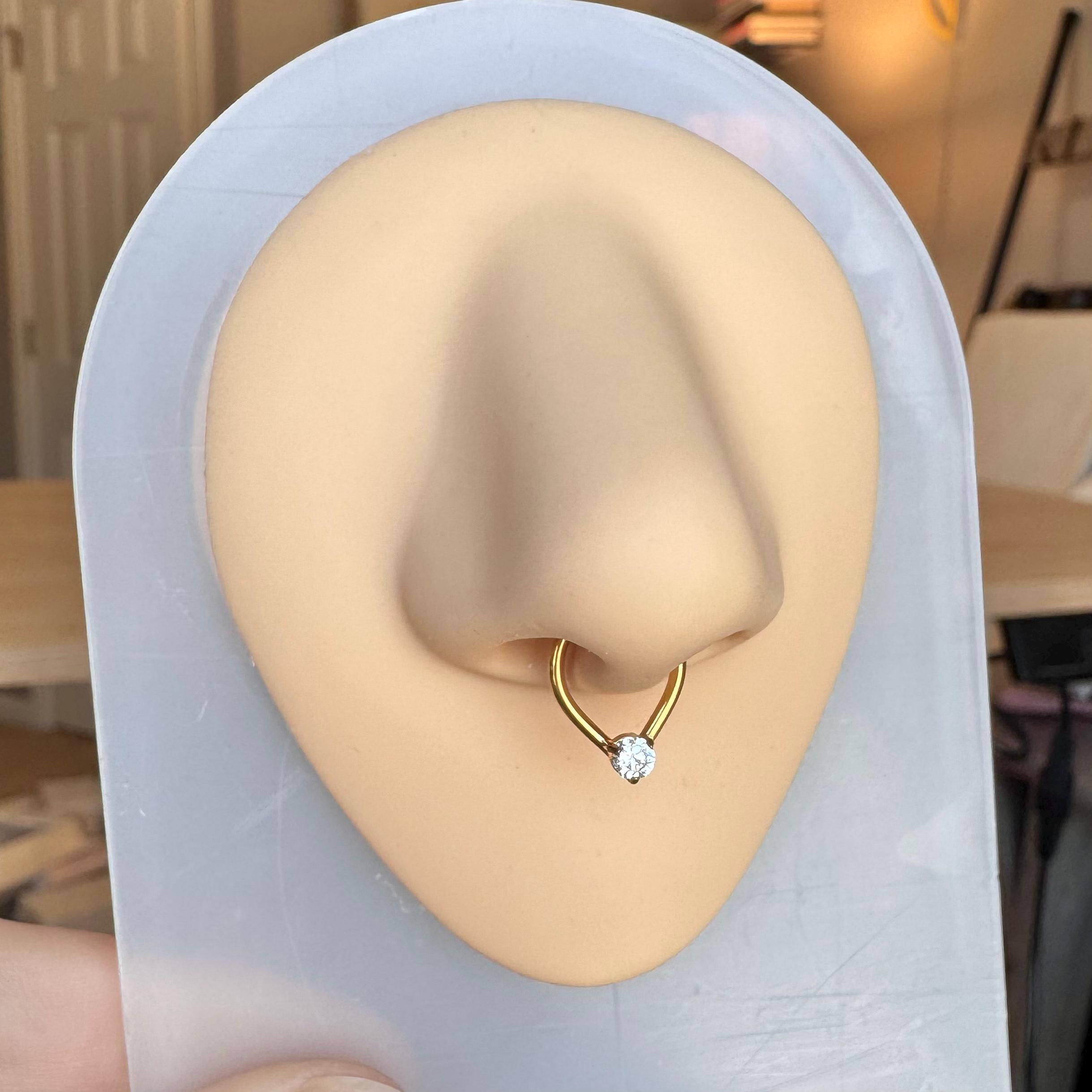 Crystal Tear Septum Ring-Septum Ring-Elara Body Jewelry