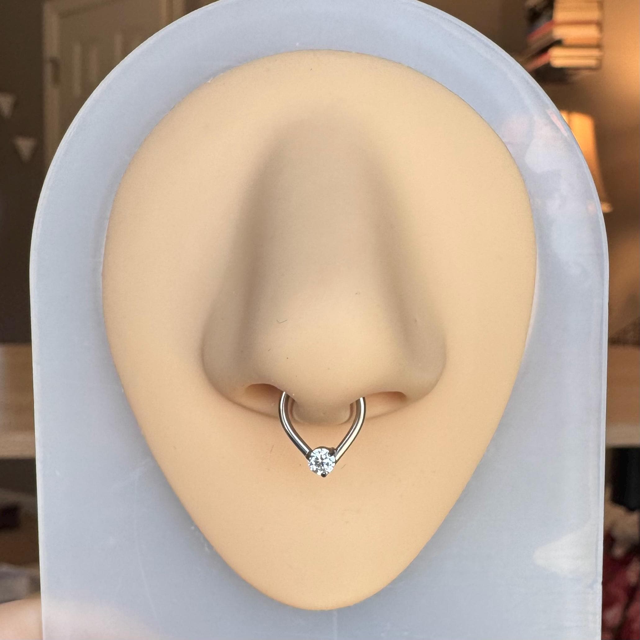 Crystal Tear Septum Ring-Septum Ring-Elara Body Jewelry