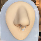 Crystal Tear Septum Ring-Septum Ring-Silver-8mm-Elara Body Jewelry