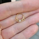 Daphne Lace Daith Earring-Daith Earring-Gold/Clear CZs-Elara Body Jewelry