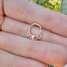 Daphne Lace Septum Ring-Septum Ring-Rose Gold/White Opal-Elara Body Jewelry