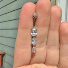 Elura Drops Belly Button Ring-Belly Button Rings-Silver-Elara Body Jewelry