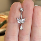 Elysian Reverie Belly Button Ring-Belly Button Rings-Silver-Elara Body Jewelry