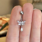 Elysian Reverie Belly Button Ring-Belly Button Rings-Silver-Elara Body Jewelry