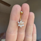 Floraire Belly Button Ring-Belly Button Rings-Gold-Elara Body Jewelry