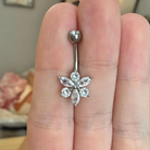 Floraire Belly Button Ring-Belly Button Rings-Silver-Elara Body Jewelry