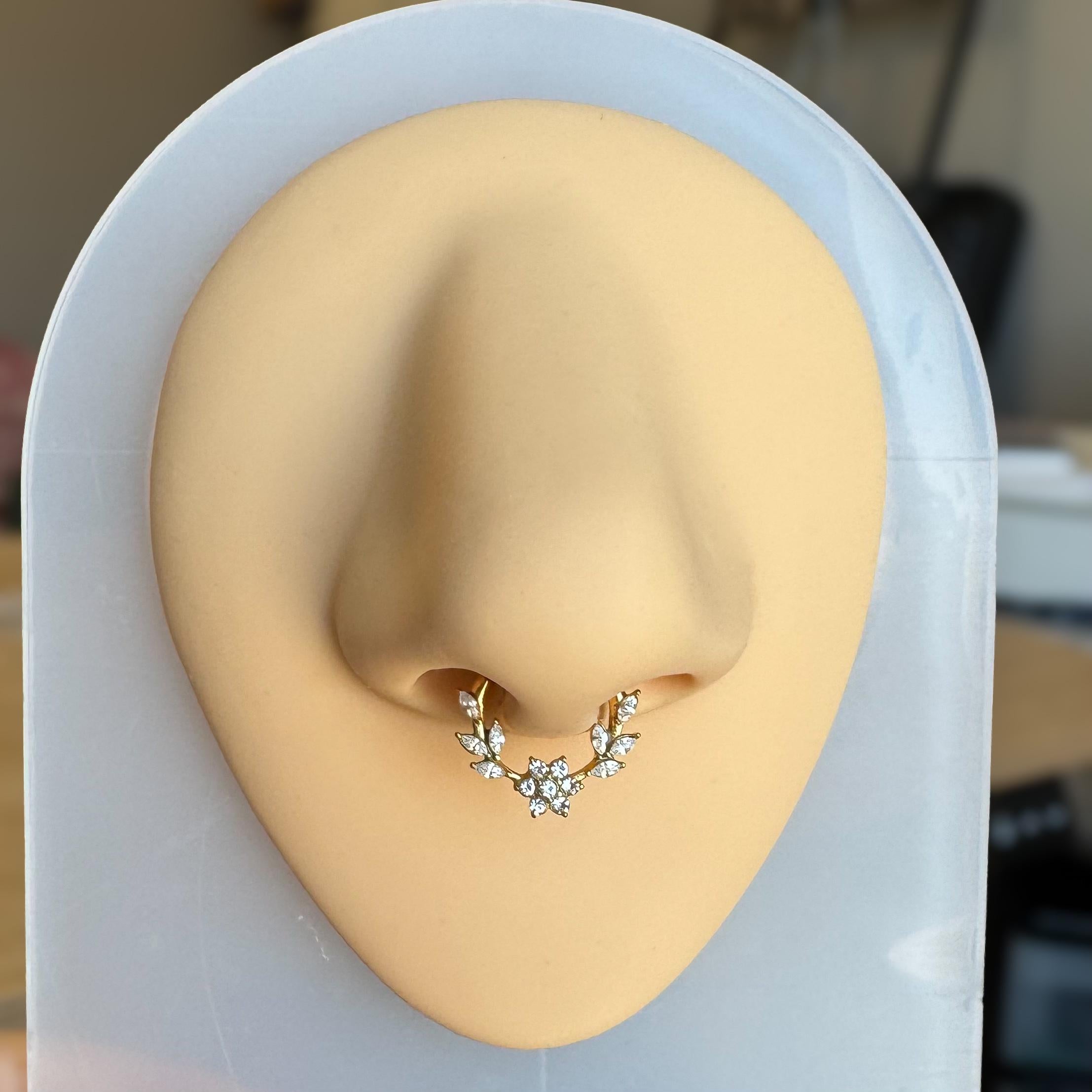 Floreline Septum Ring-Septum Ring-Elara Body Jewelry