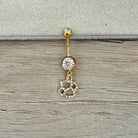 Gold Zodiac Belly Button Ring-Belly Button Rings-Elara Body Jewelry