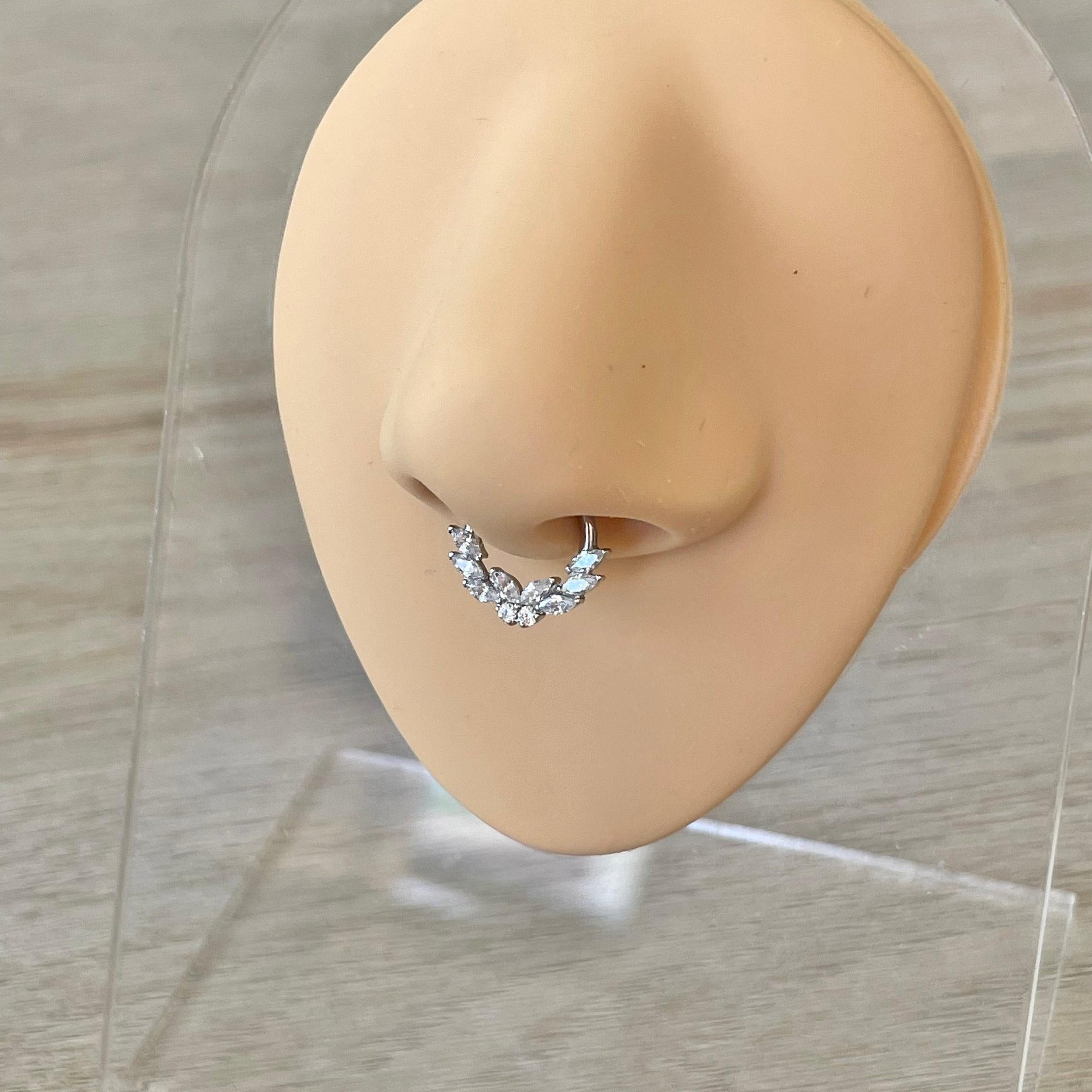 Titanium Septum Ring, Butterfly (16G, 8mm or 10mm, Titanium, Gold or Silver)