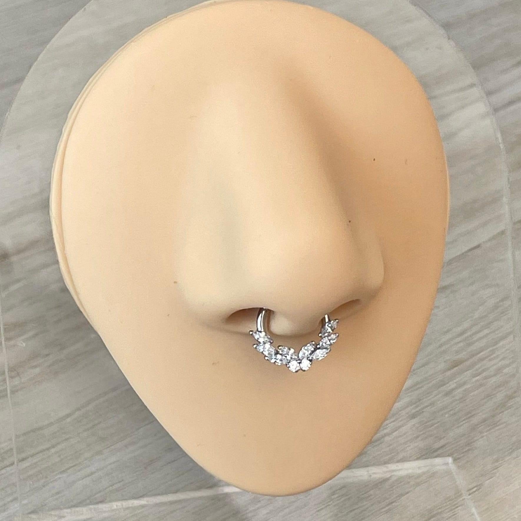 Titanium Septum Ring, Butterfly (16G, 8mm or 10mm, Titanium, Gold or Silver)