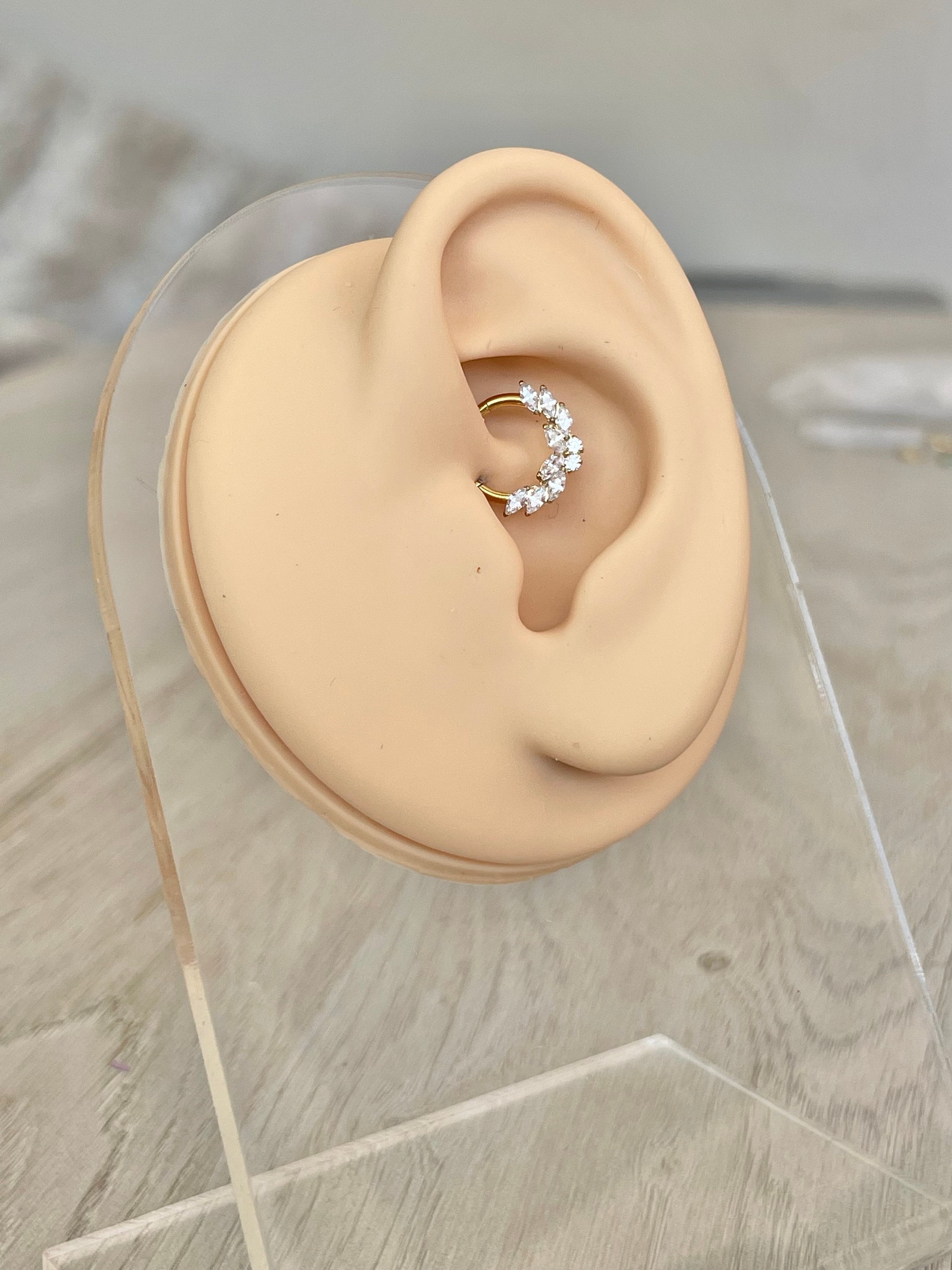 Titanium Daith Earring, Butterfly (16G, 8mm or 10mm, Titanium, Gold or Silver)