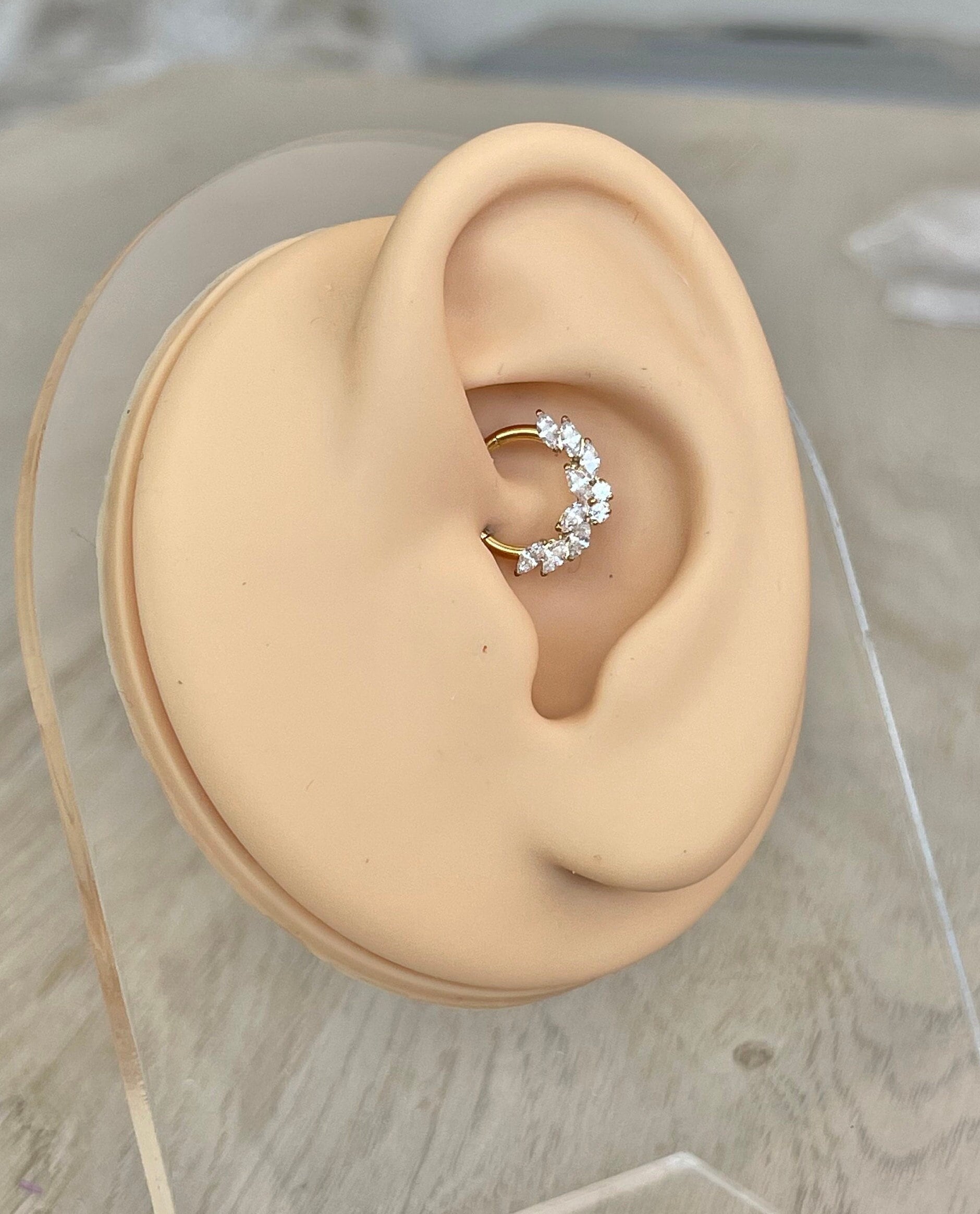 Titanium Daith Earring, Butterfly (16G, 8mm or 10mm, Titanium, Gold or Silver)