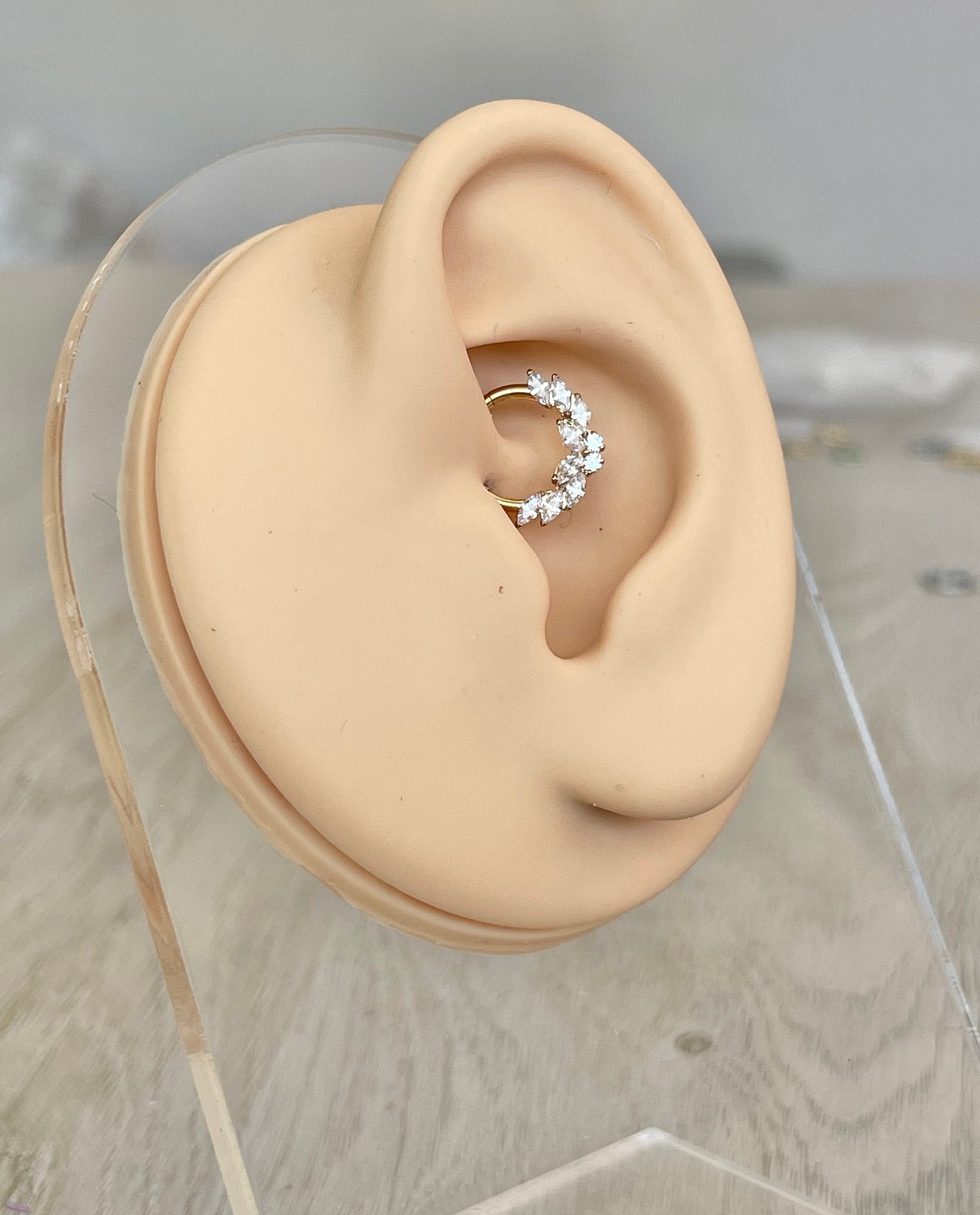 Titanium Daith Earring, Butterfly (16G, 8mm or 10mm, Titanium, Gold or Silver)