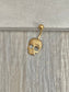 Gold Halloween Skull Belly Button Ring (14G, 10mm, Surgical Steel, Gold or Silver)