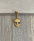 Gold Halloween Skull Belly Button Ring (14G, 10mm, Surgical Steel, Gold or Silver)