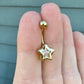 Simple Star Belly Button Ring (14G | 10mm | 14k Plated over Surgical Steel)