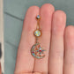 Belly Button Piercing - Colorful Gold Moon (14G | 10mm | Surgical Steel | Rose Gold or Gold)