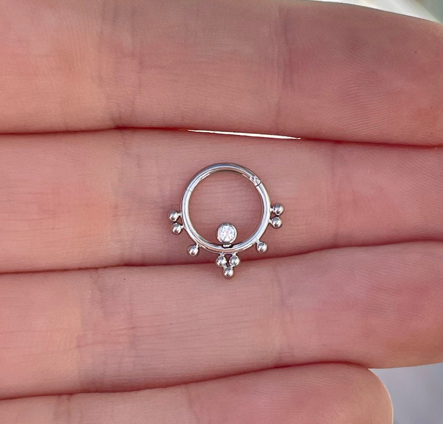 Cute Silver Daith Earring (16G | 8mm or 10mm | Surgical Steel | Silver or Gold)