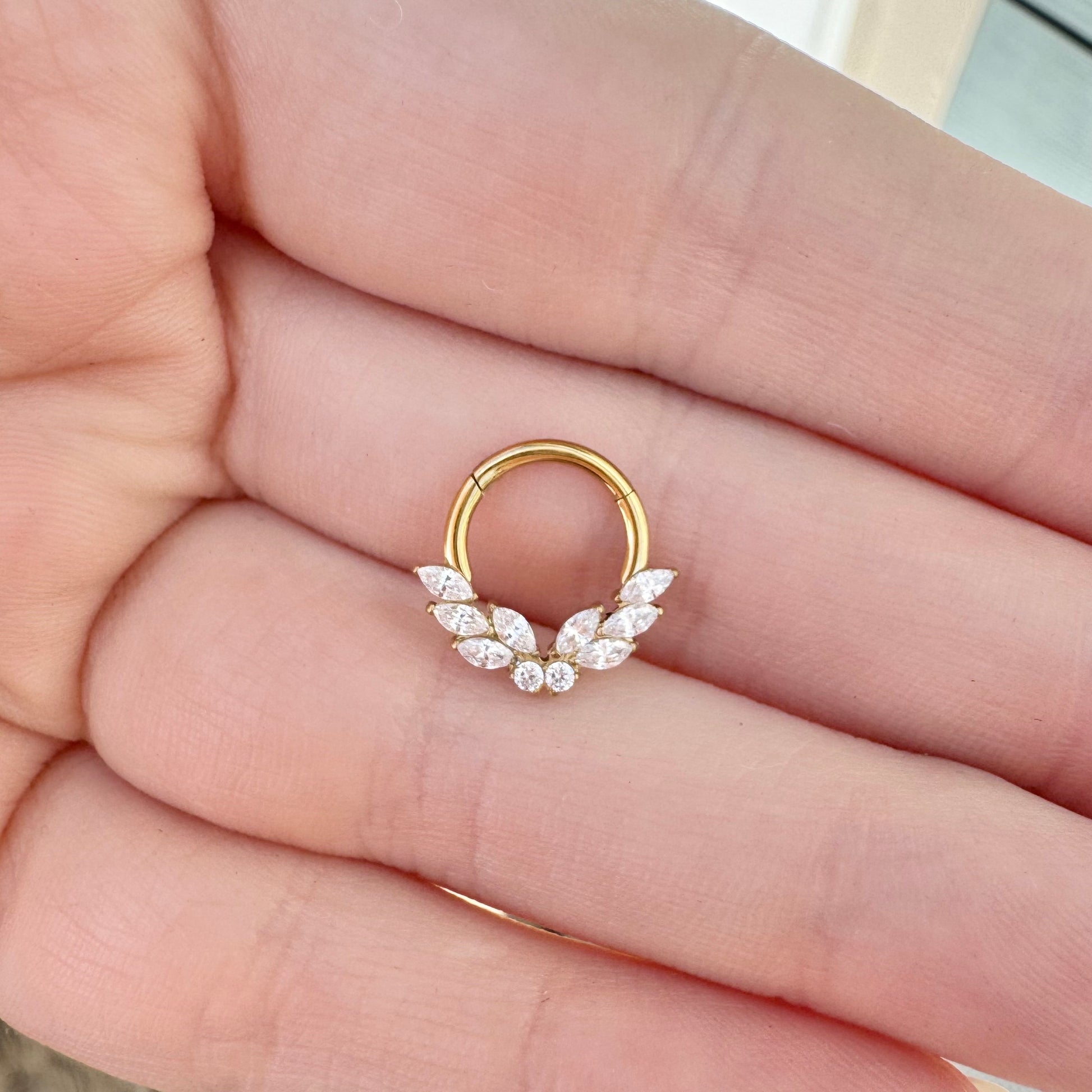 Butterfly Gold Septum Ring (16G, 8mm or 10mm, Titanium, Gold or Silver)