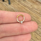 Gold Septum Ring Pave Teardrop CZ (16G, 8mm, Surgical Steel, Gold or Silver)