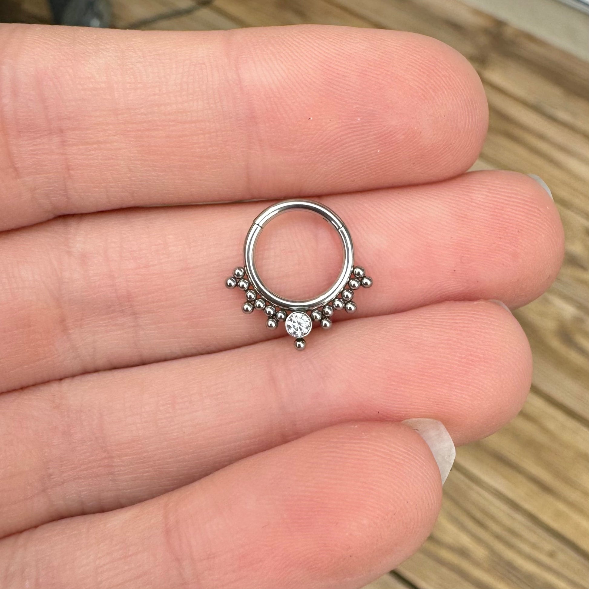 Unique Septum Ring Silver (16G, 8mm, Surgical Steel, Silver or Gold)