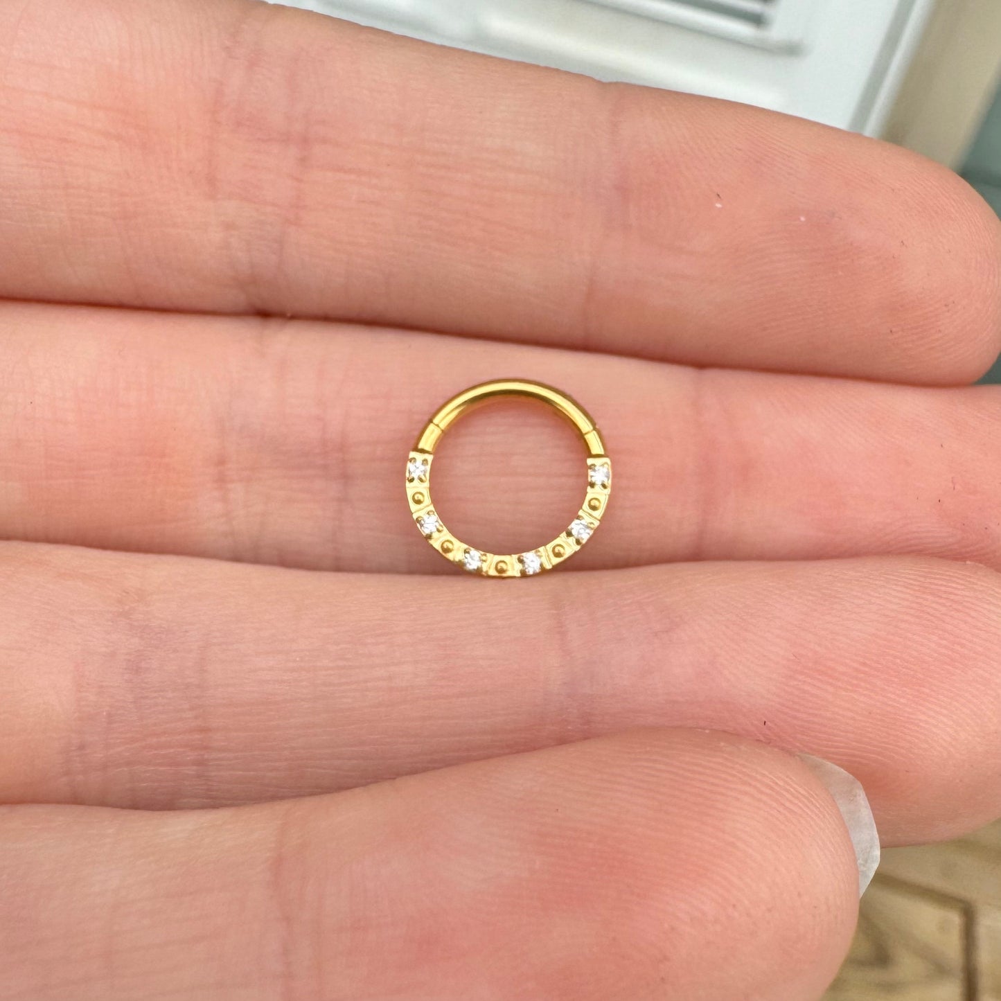 Gold Minimal Septum Ring (16G, 8mm, Surgical Steel, Gold or Silver)