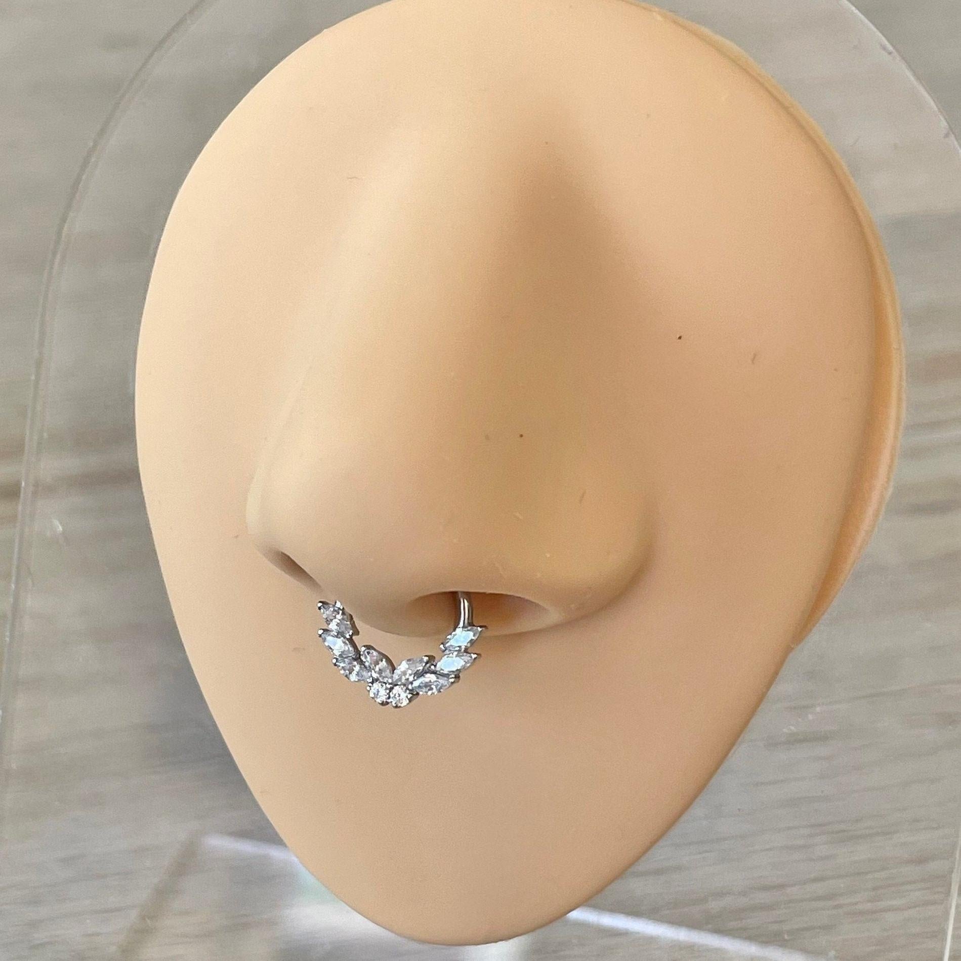 Titanium Septum Ring, Butterfly (16G, 8mm or 10mm, Titanium, Gold or Silver)