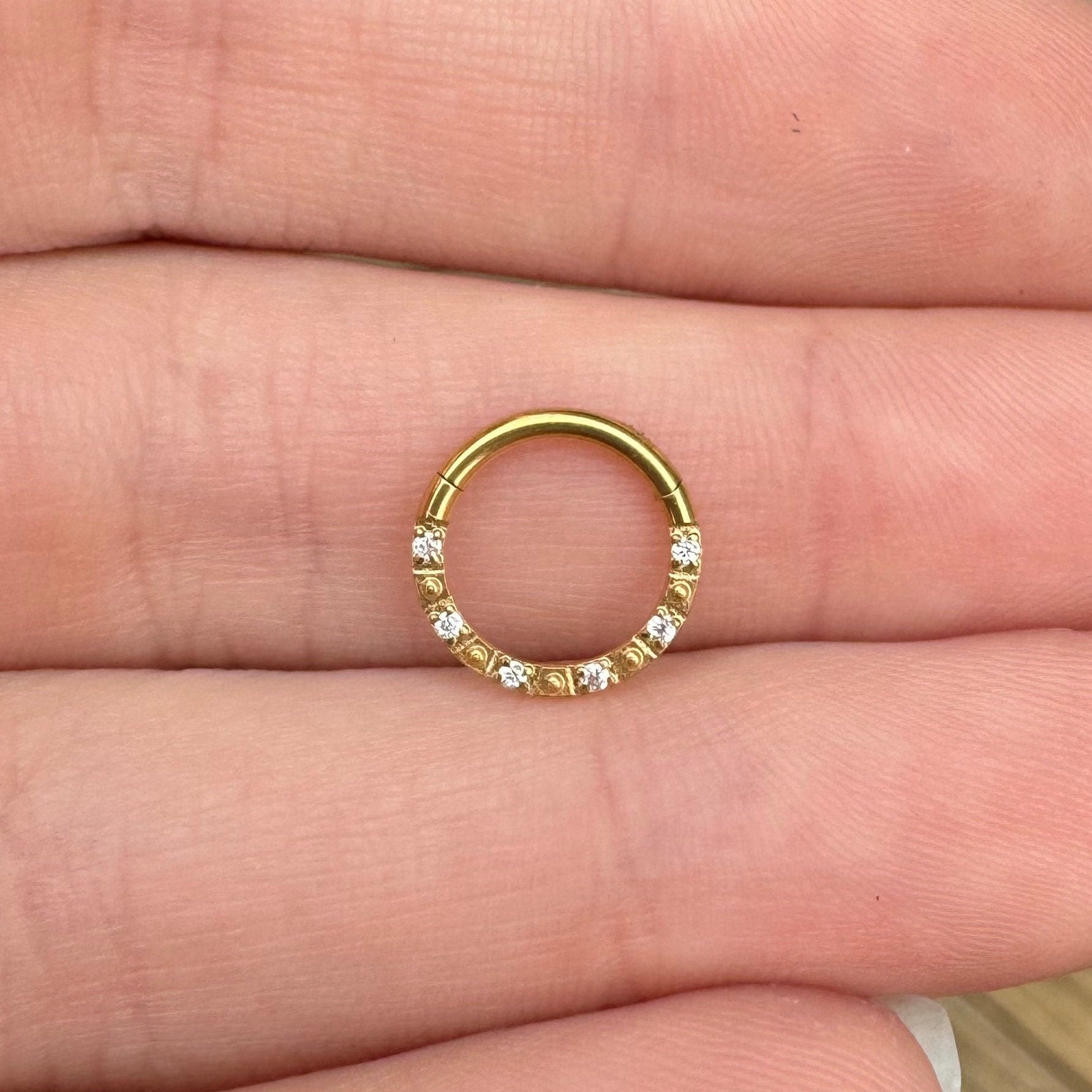 Gold Minimal Septum Ring (16G, 8mm, Surgical Steel, Gold or Silver)