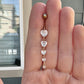 Long Heart Belly Button Ring (14G, 10mm, Surgical Steel, Gold or Silver)