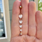 Long Heart Belly Button Ring (14G, 10mm, Surgical Steel, Gold or Silver)