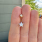 Mini Star Belly Button Ring (14G, 10mm, Surgical Steel, Gold)