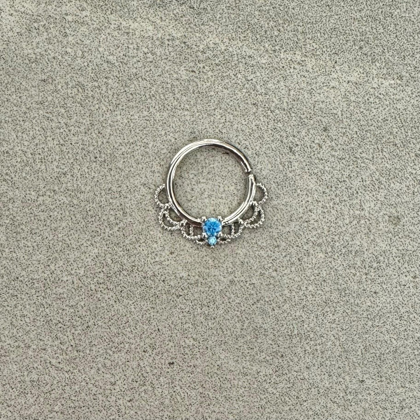 Silver Filigree Septum Ring (16G, 10mm, Rose Gold, Gold or Silver)