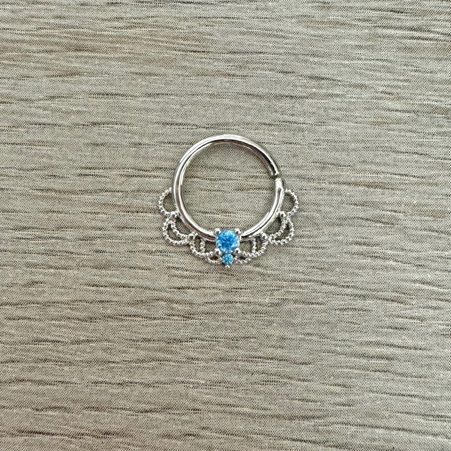 Silver Filigree Septum Ring (16G, 10mm, Rose Gold, Gold or Silver)