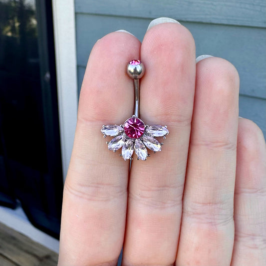 Pink Belly Button Ring, Dainty Belly Button Jewelry, Cute Small Belly Button Piercing Ring, Navel Jewelry Piercing Ring, Unique Belly Rings