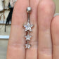 Dangly Star Belly Button Ring (14G, 10mm, Surgical Steel, Silver or Gold)