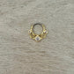 Ornate Gold Septum Ring (16G, 10mm, Surgical Steel, Gold or Rose Gold)