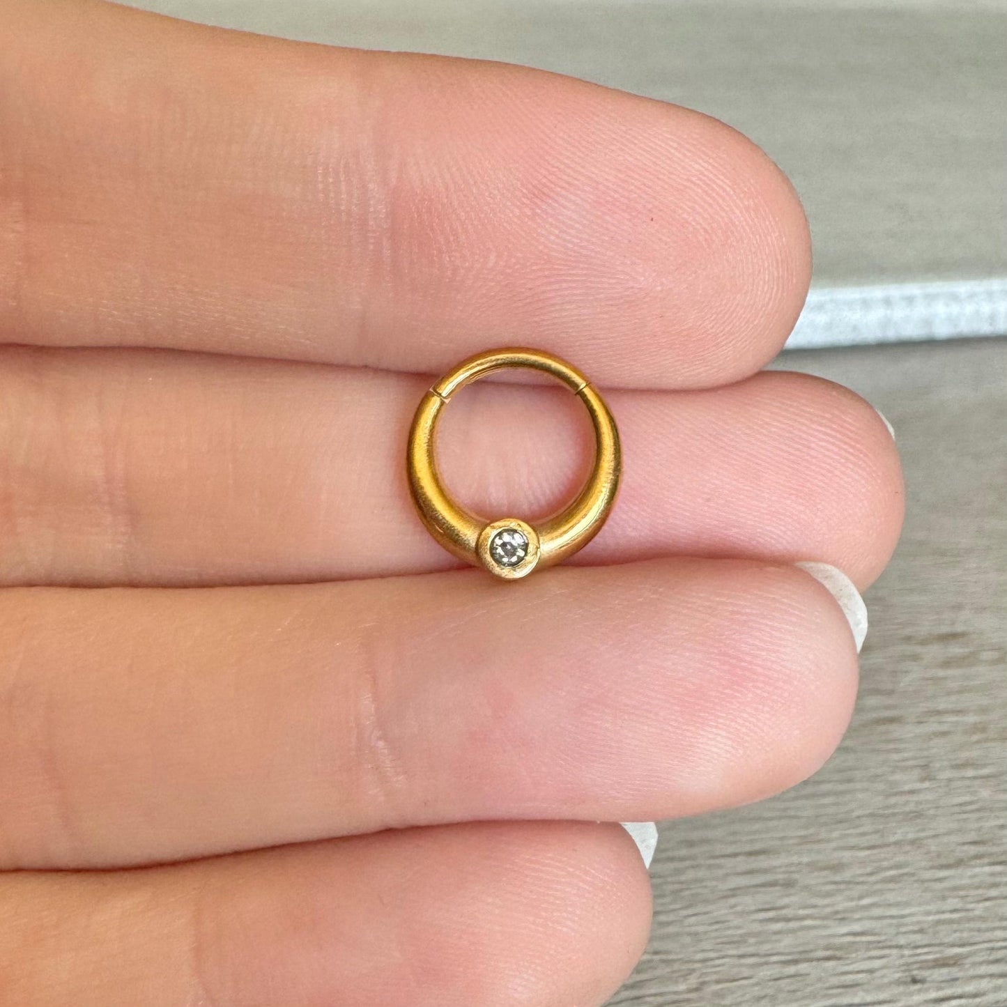 Unique Gold Septum Ring (16G, 8mm, Surgical Steel, Gold, Black, Rose Gold or Silver)