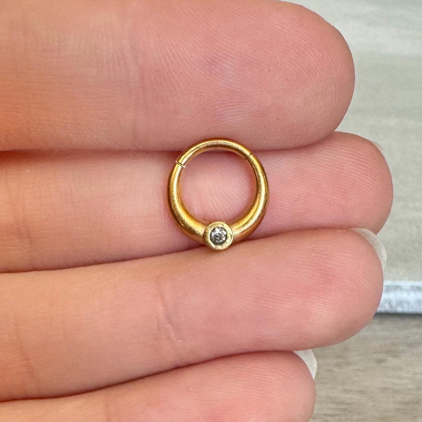 Unique Gold Septum Ring (16G, 8mm, Surgical Steel, Gold, Black, Rose Gold or Silver)