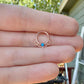 Blue Opal Septum Ring (16G, 10mm, Rose Gold, Gold or Silver)