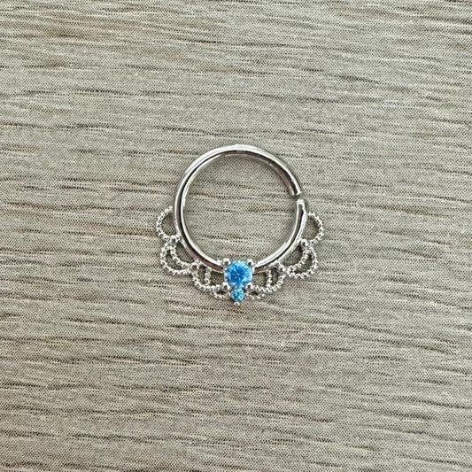 Silver Filigree Septum Ring (16G, 10mm, Rose Gold, Gold or Silver)