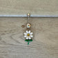 Dangly Daisy Belly Button Ring (14G, 10mm, Surgical Steel)