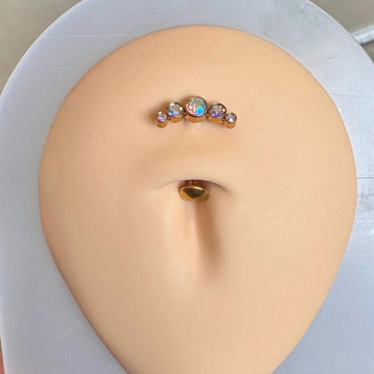 Threadless Floating Belly Button Ring (14G, 12mm, Surgical Steel, Several CZ Color Options)