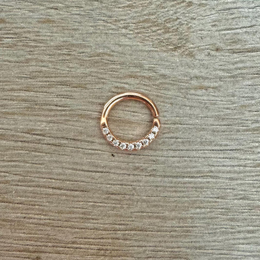 Simple Bendable Rose Gold Daith Earring (16G, 8mm)