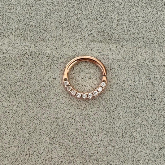 Simple Bendable Rose Gold Daith Earring (16G, 8mm)