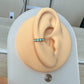 Gold & Blue Conch Earring (16G, 18G, 20G, Surgical Steel, 8mm)