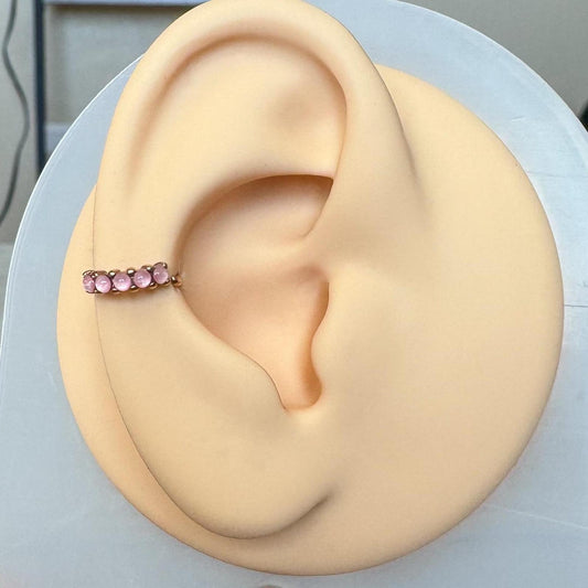 Pink, Rose Gold Conch Earring (16G, 18G, 20G, Surgical Steel, 8mm)