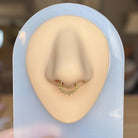 Septum Ring, Gold Color with a Sun Ray Boho Design