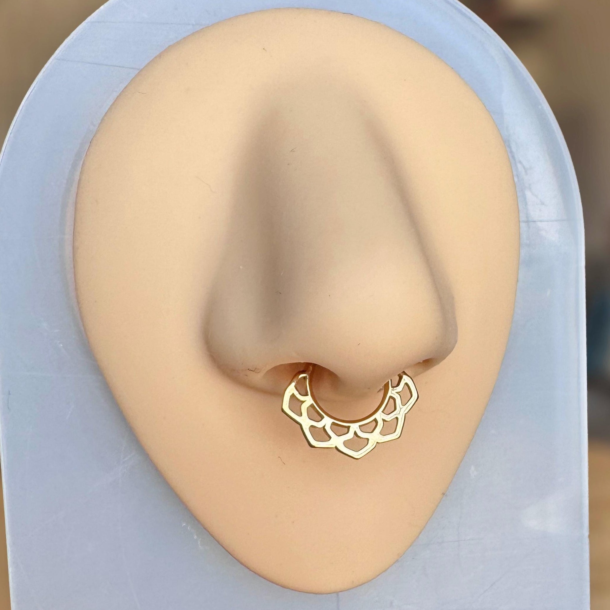 Septum Ring, Gold, Boho Design