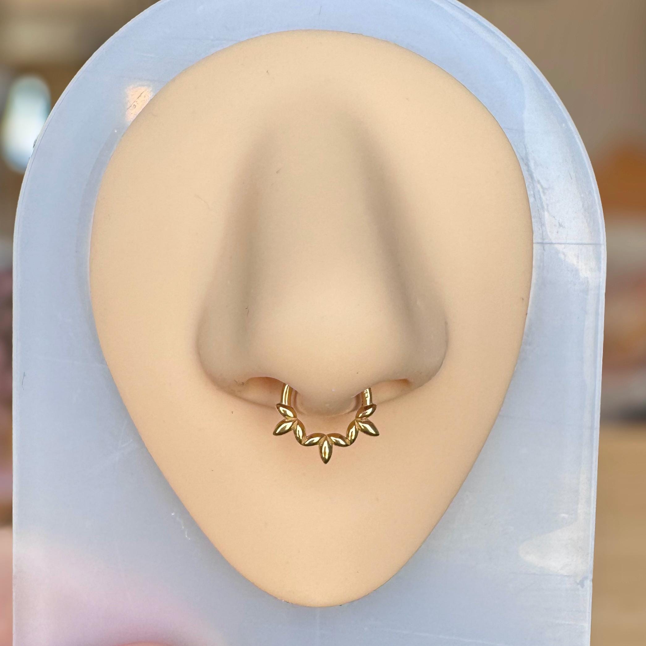 Olive Branch Septum Ring, Gold